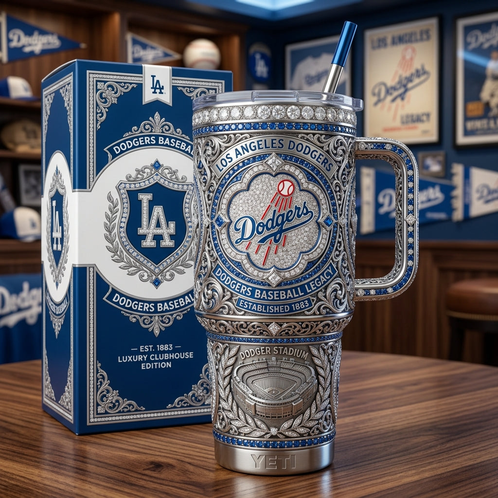 Los Angeles Dodgers 40oz Tumbler with Lid and Straw