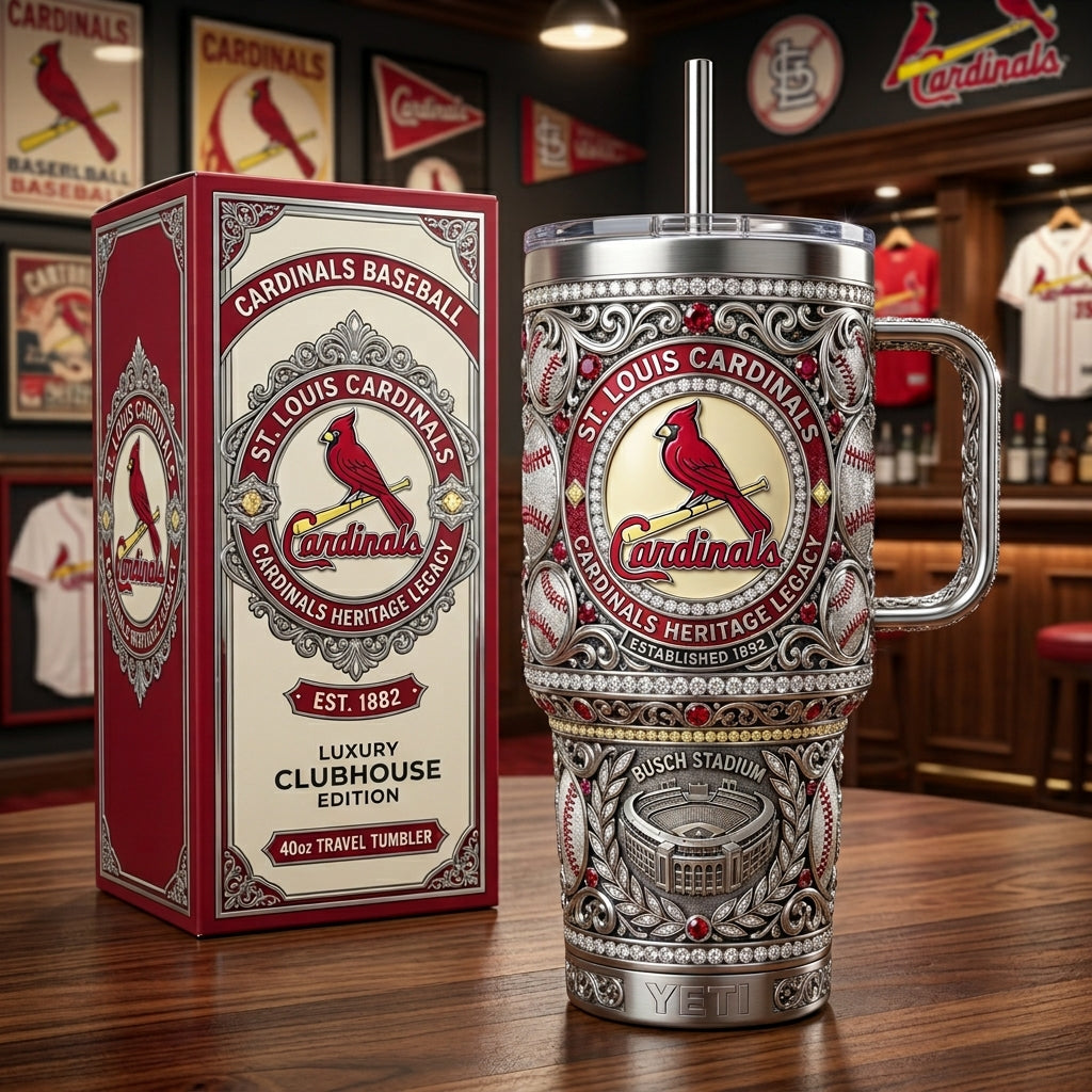 St.Louis Cardinals 40oz Tumbler with Lid and Straw