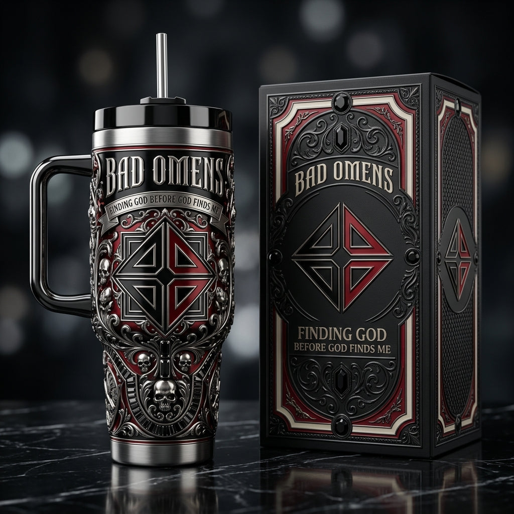 Bad Omens 40oz Tumbler with Lid and Straw