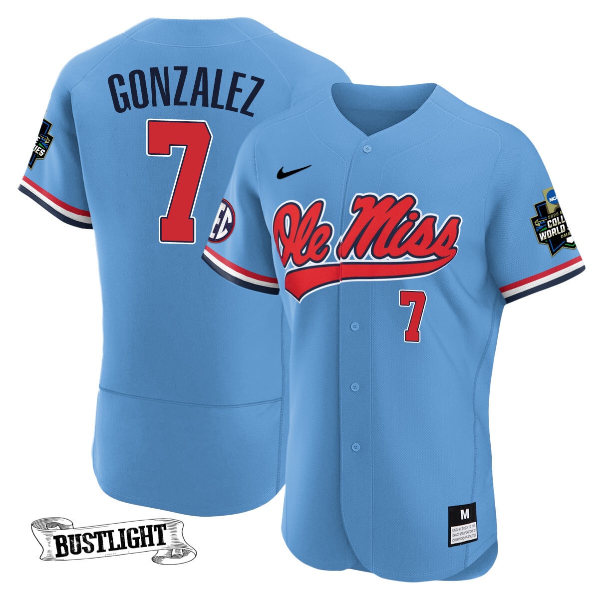 Youth's Ole Miss Baseball Champion Patch Flex Base Jersey 2022 – All Stitched