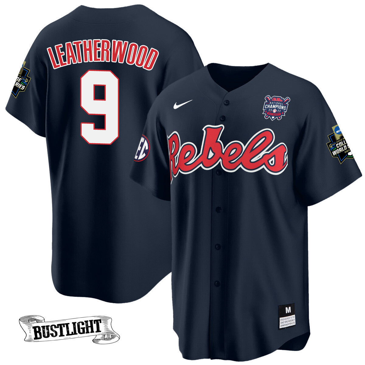 Youth's Ole Miss Baseball Champion Patch Cool Base Jersey 2022 – All Stitched