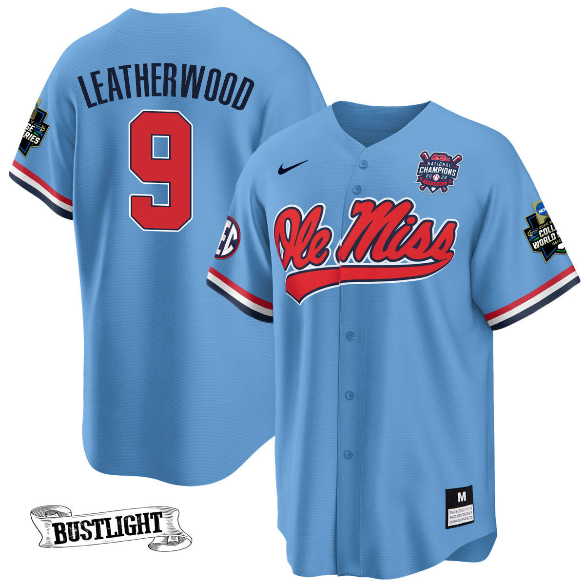 Youth's Ole Miss Baseball Champion Patch Cool Base Jersey 2022 – All Stitched