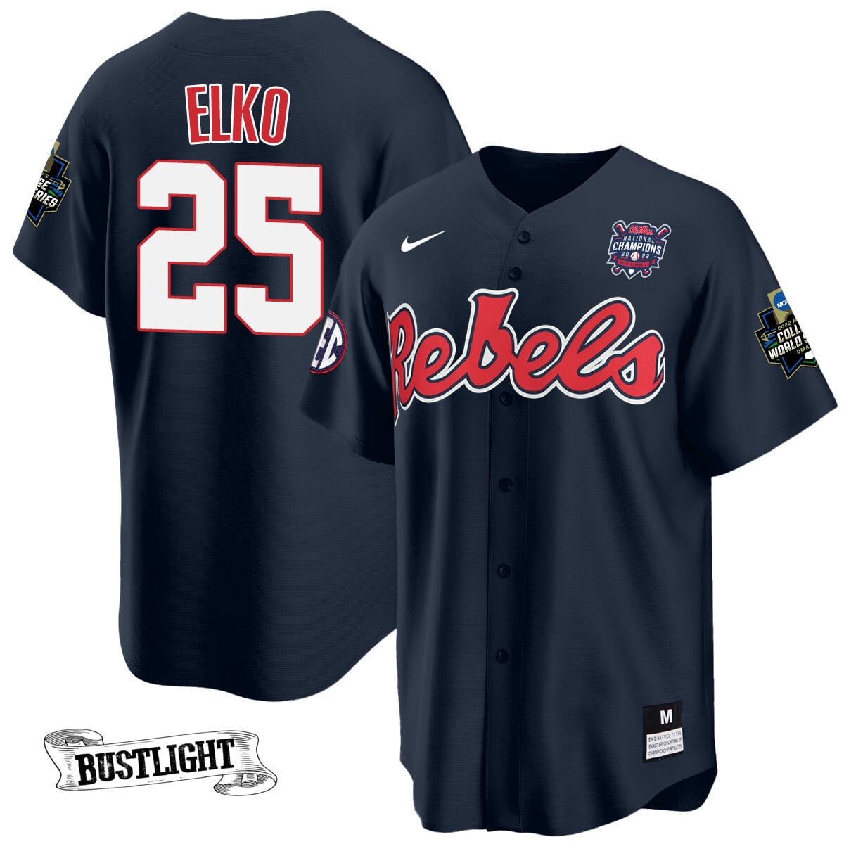 Youth's Ole Miss Baseball Champion Patch Cool Base Jersey 2022 – All Stitched