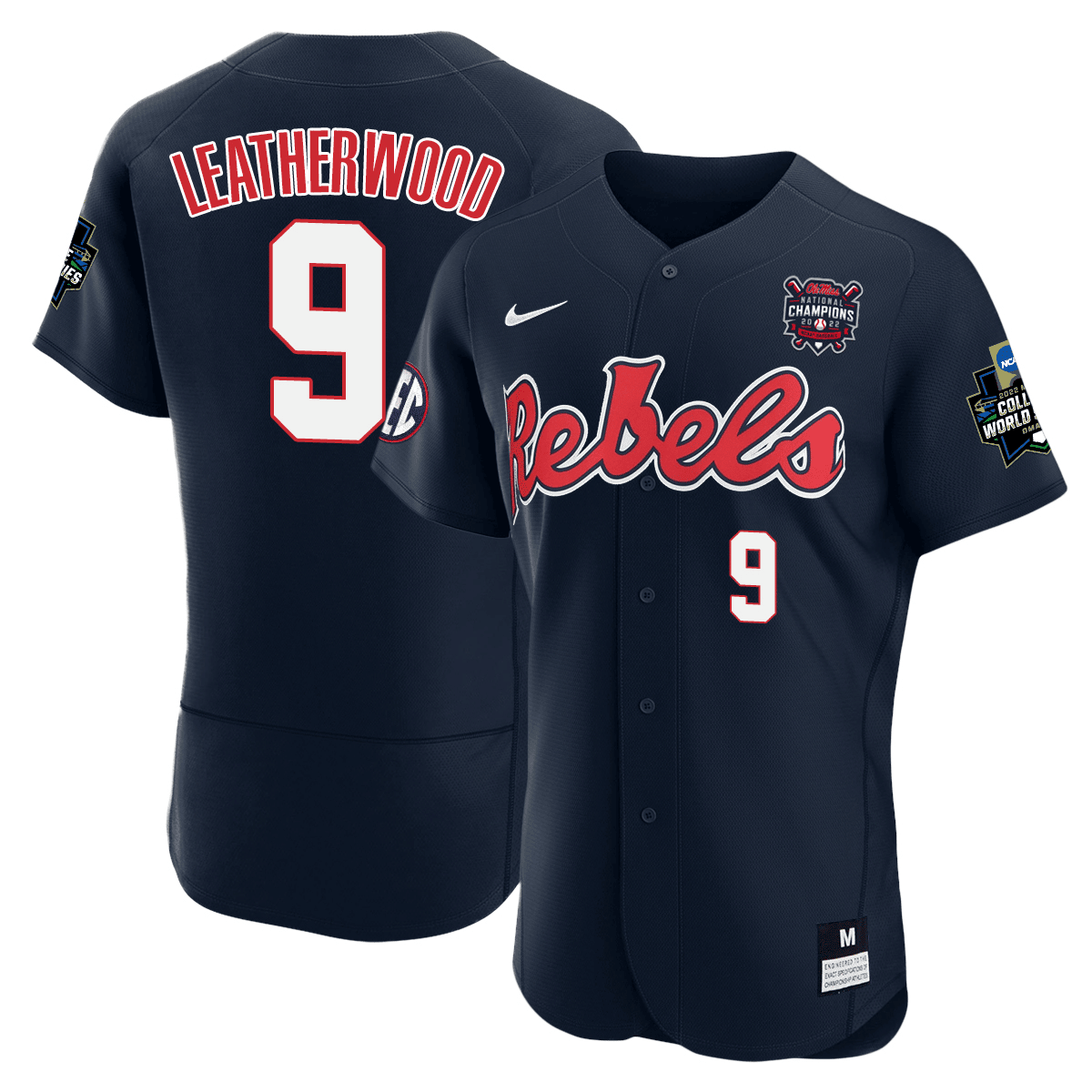 Youth's Ole Miss Baseball Champion Patch Flex Base Jersey 2022 – All Stitched
