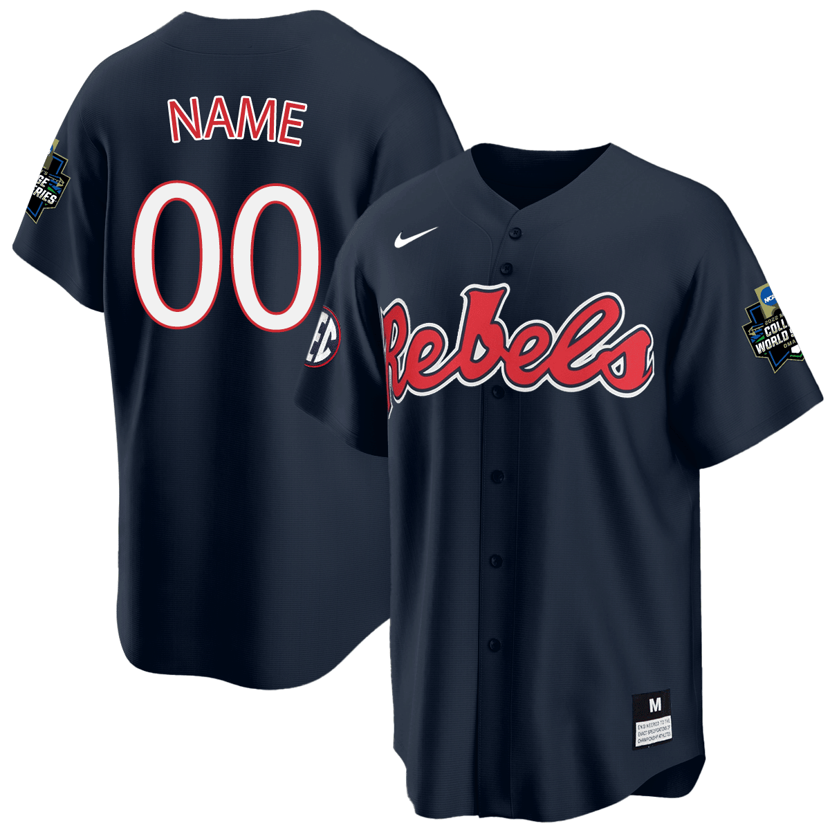 Ole Miss Baseball Champion Patch Custom Jersey 2022 – All Stitched
