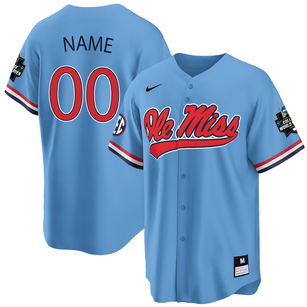 Ole Miss Baseball Champion Patch Custom Jersey 2022 – All Stitched
