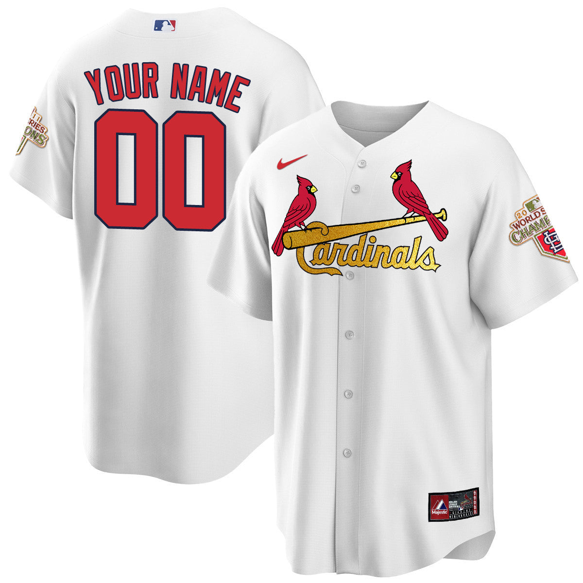 St. Louis Cardinals Custom 2011 World Series Champions Jersey – All Stitched