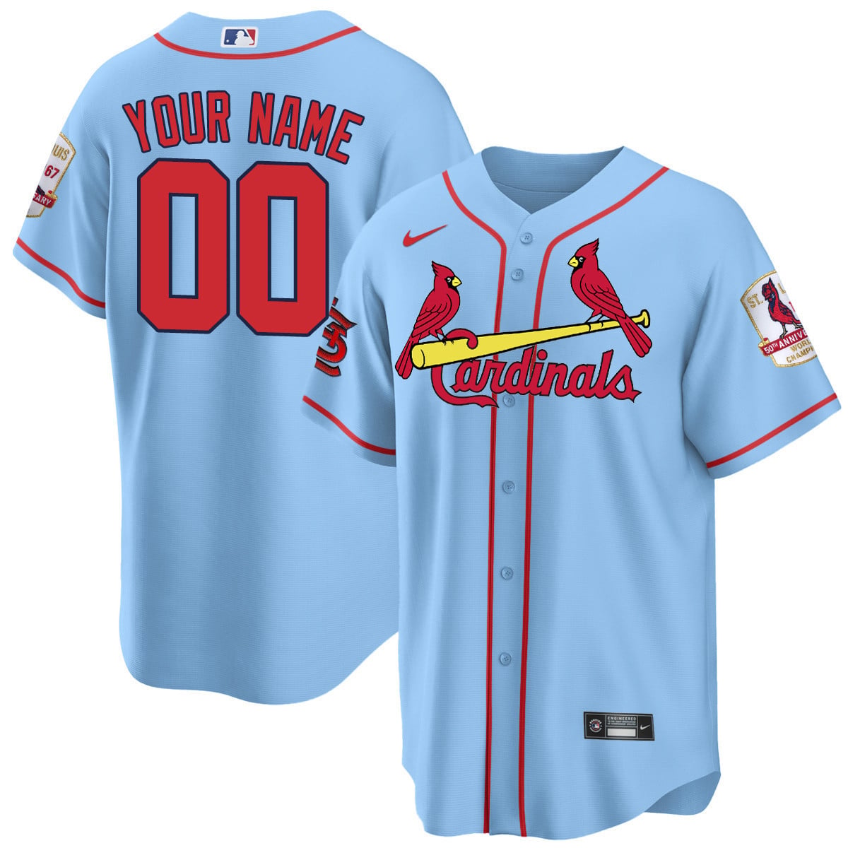 Youth's St. Louis Cardinals Custom 1967 World Series Champions Jersey – All Stitched