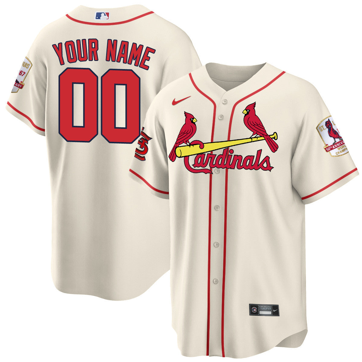 Youth's St. Louis Cardinals Custom 1967 World Series Champions Jersey – All Stitched