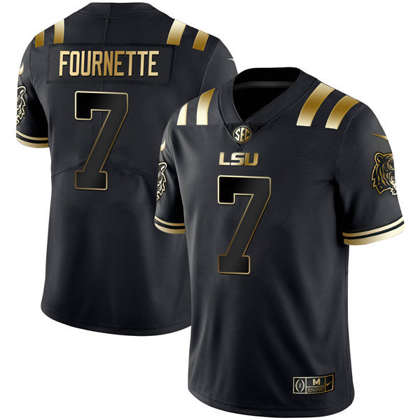 Men’s LSU Tigers Black Gold Jersey – All Stitched