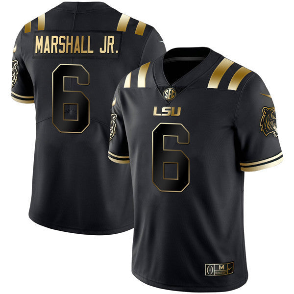 Men’s LSU Tigers Black Gold Jersey – All Stitched