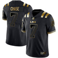 Men’s LSU Tigers Black Gold Jersey – All Stitched