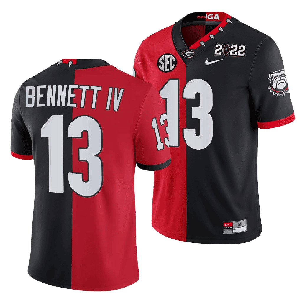Men's Georgia Bulldogs 2022 National Championship Jersey All Stitched - Black Split Edition