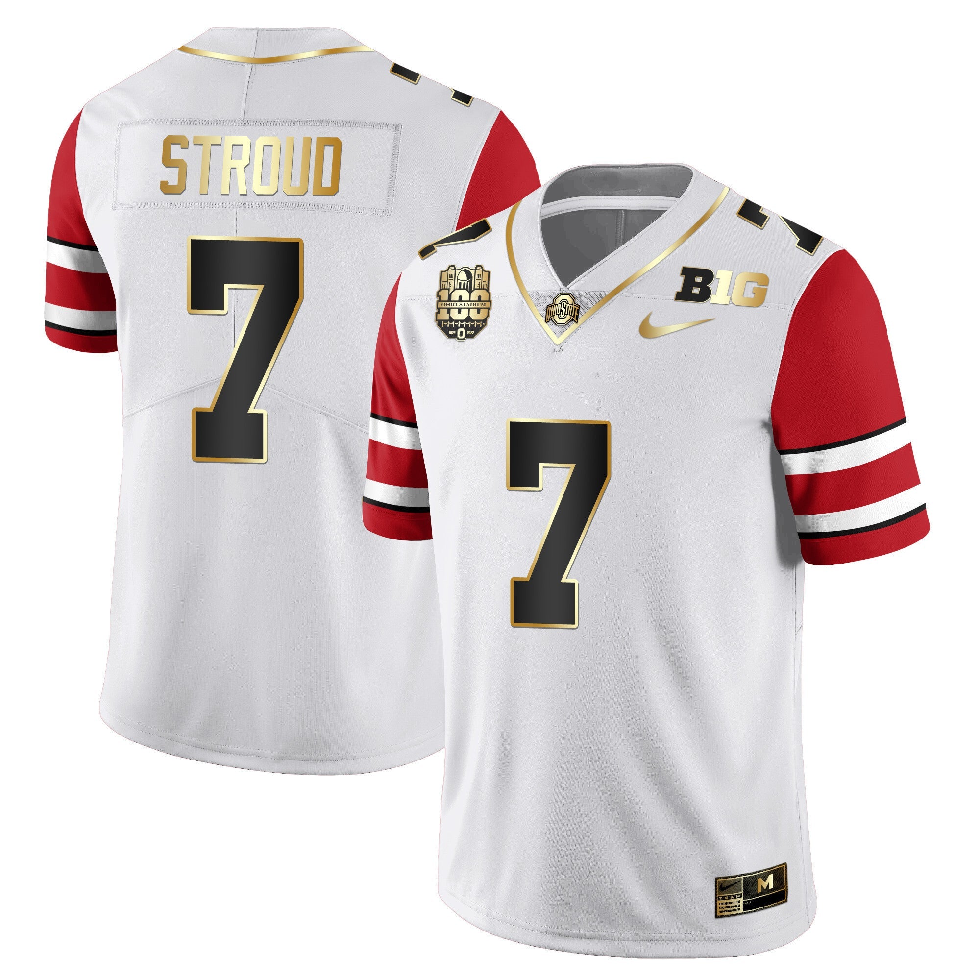 Men's Ohio State Buckeyes Players Jersey All Stiched - Ohio Stadium?s 100th Anniversary Logo Patch