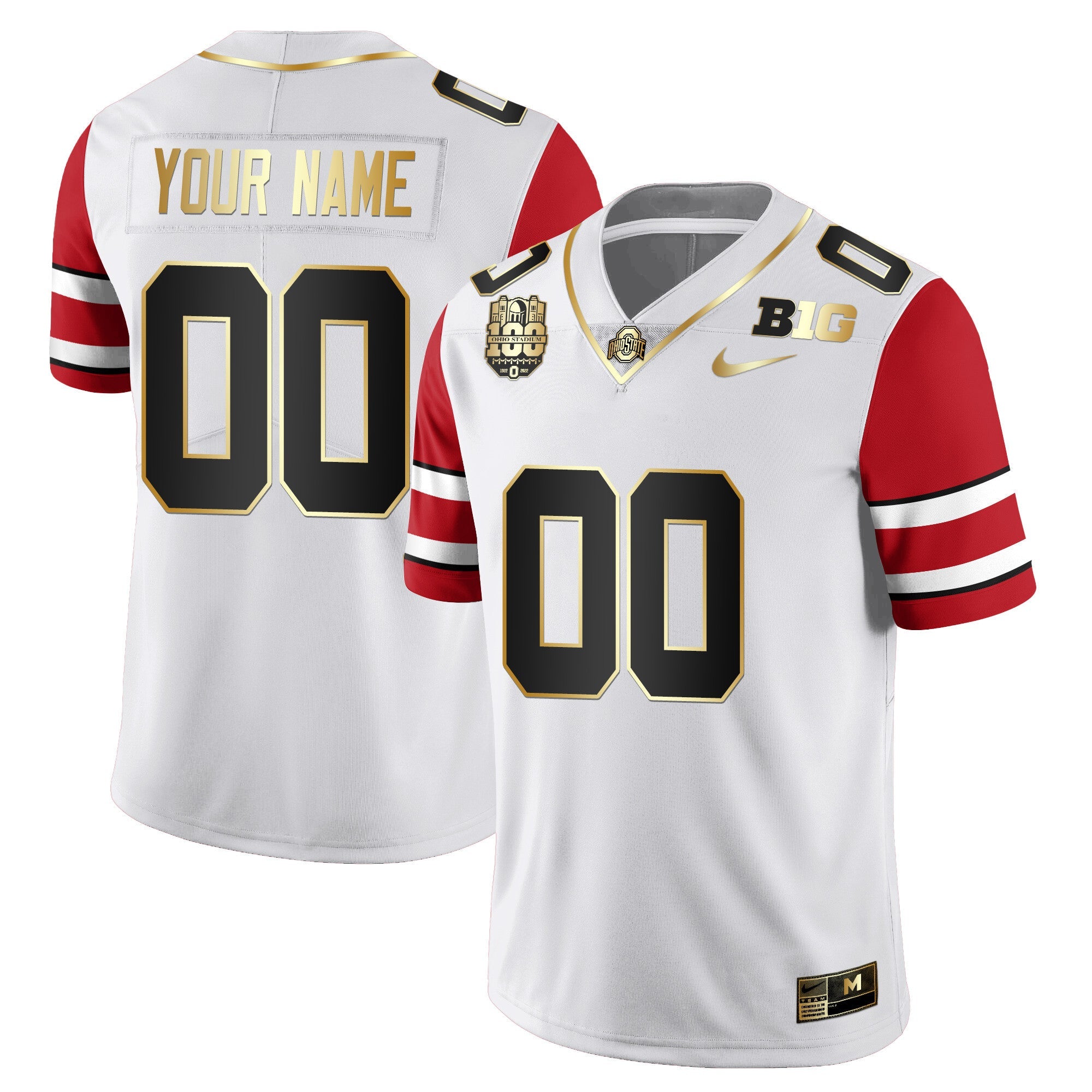 Custom Ohio State Buckeyes Players Jersey All Stiched - Ohio Stadium’s 100th Anniversary Logo Patch