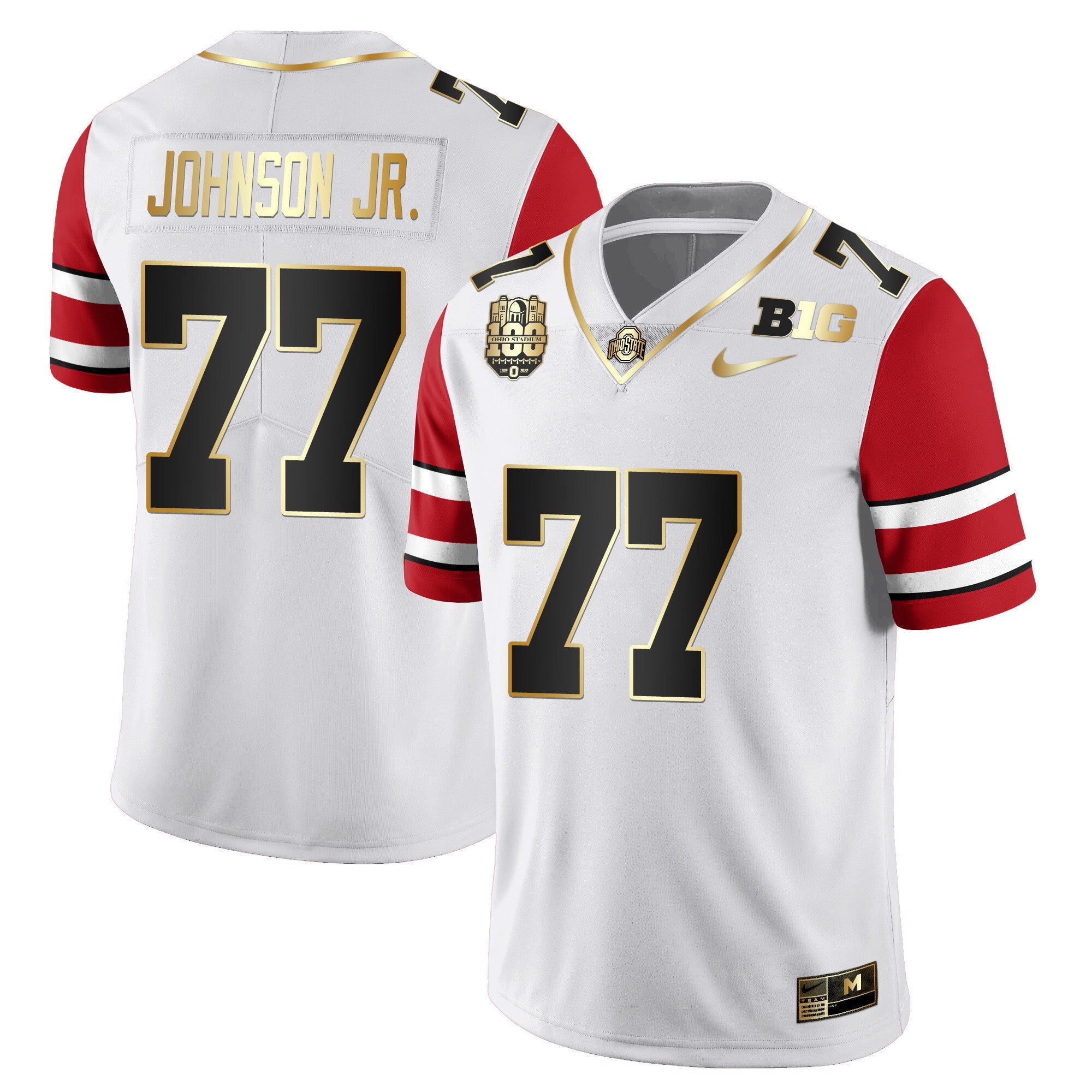 Men's Ohio State Buckeyes Jersey All Stiched - Ohio Stadium?s 100th Anniversary Logo Patch