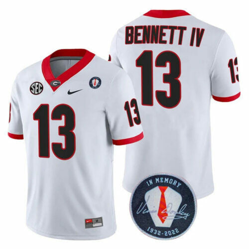 Men's Georgia Bulldogs Players Jersey Honoring Vince Dooley Patch - All Stitched