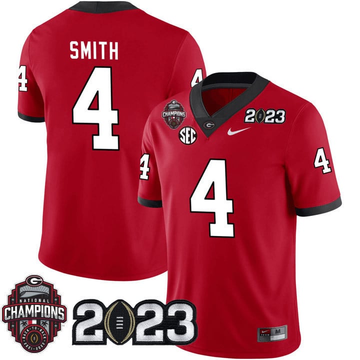 Men’s Georgia Bulldogs Players 2023 CFP National Champions Patch Jersey – All Stitched