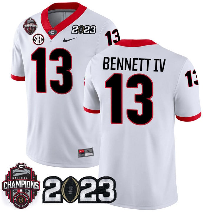 Men’s Georgia Bulldogs Players 2023 CFP National Champions Patch Jersey – All Stitched