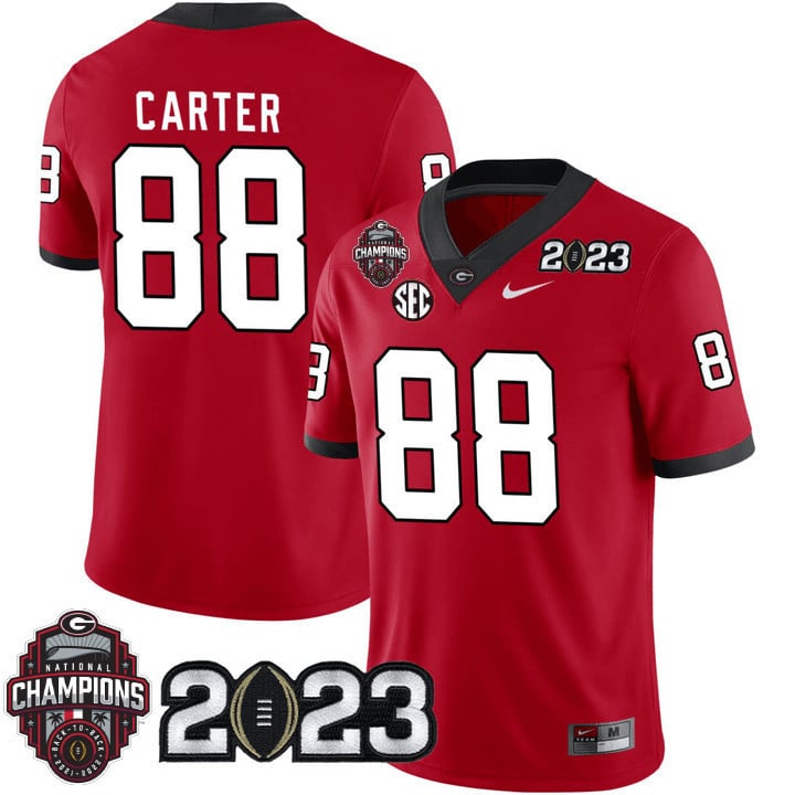 Men’s Georgia Bulldogs Players 2023 CFP National Champions Patch Jersey – All Stitched
