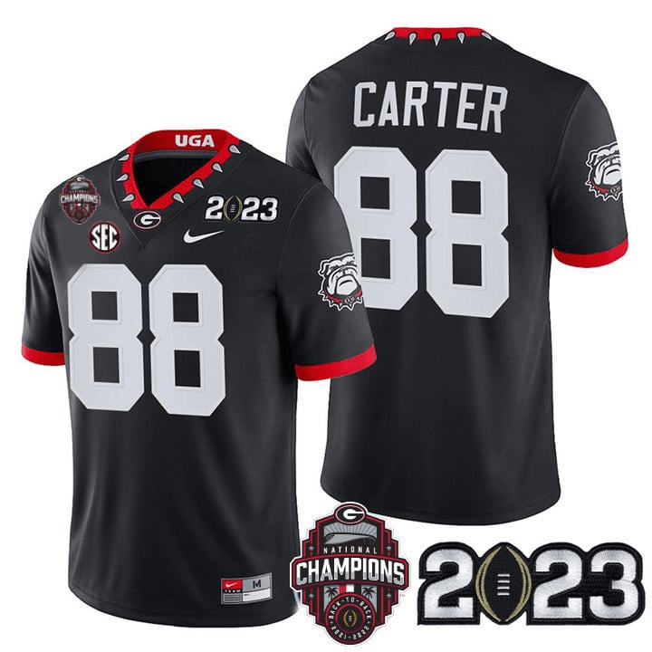 Men’s Georgia Bulldogs Players 2023 CFP National Champions Patch Jersey – All Stitched