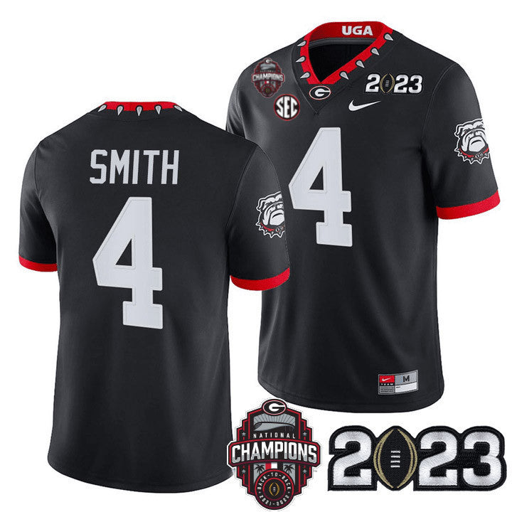 Men’s Georgia Bulldogs Players 2023 CFP National Champions Patch Jersey – All Stitched