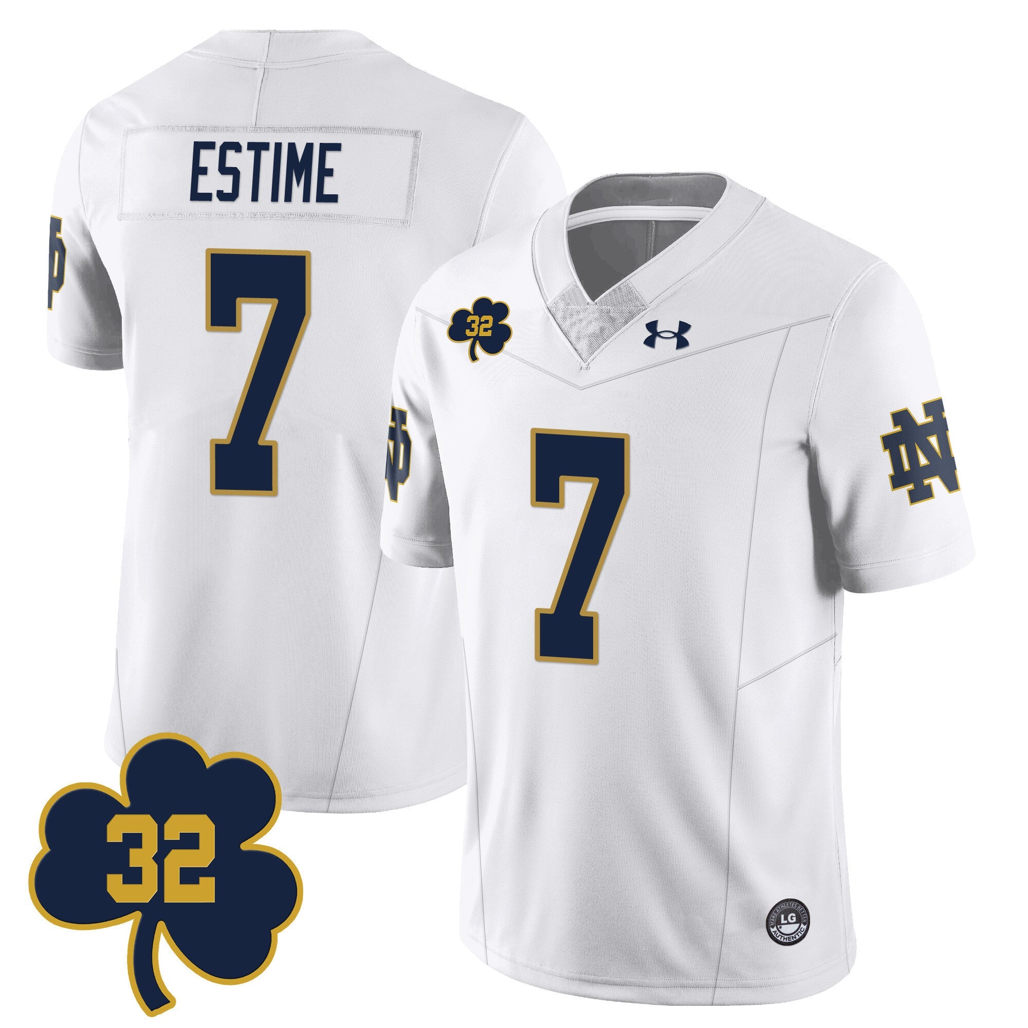 Men's Notre Dame Football Johnny Lujack Patch Jersey - All Stitched