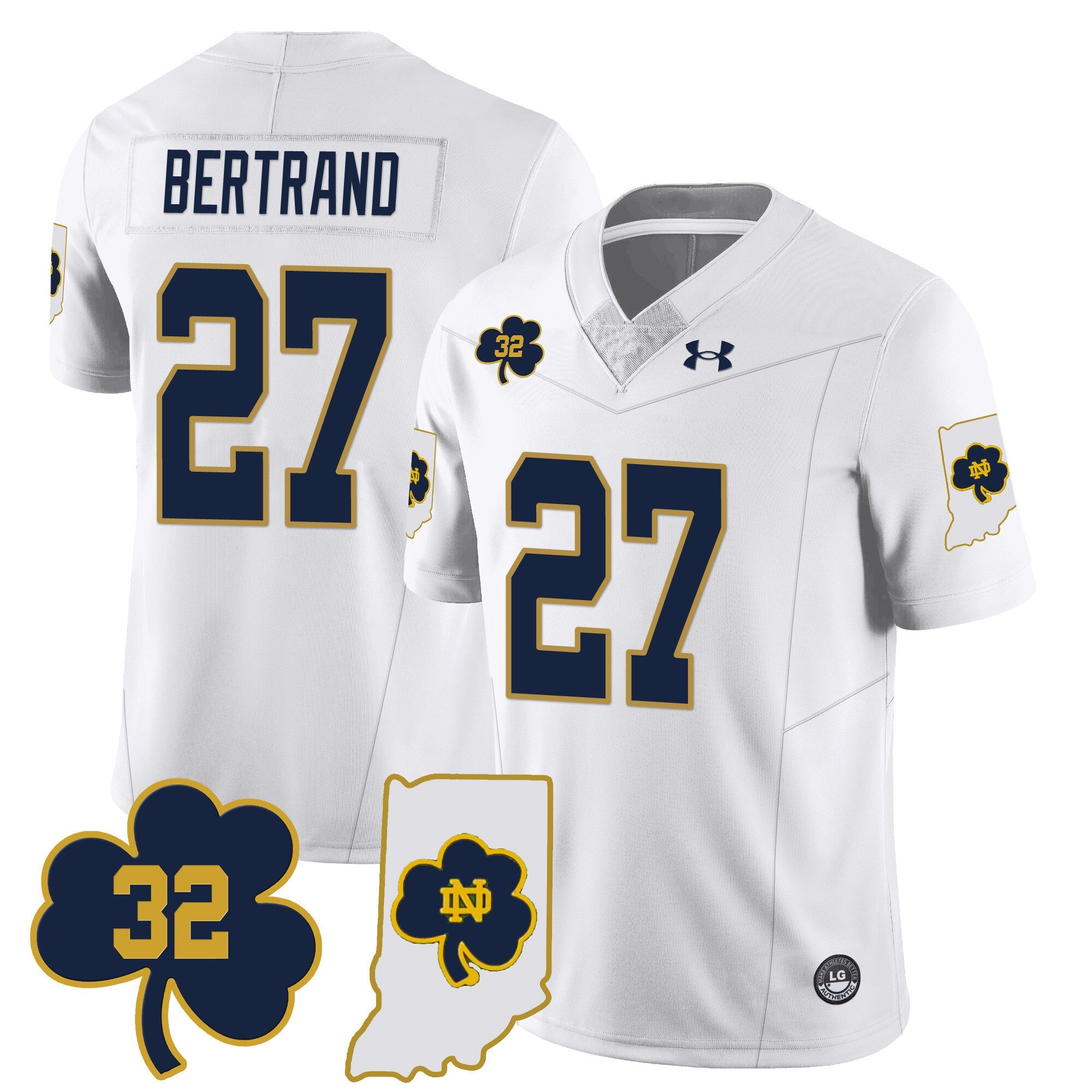 Men?s Notre Dame Fighting Irish Football Stitched Jersey ? Indiana Map