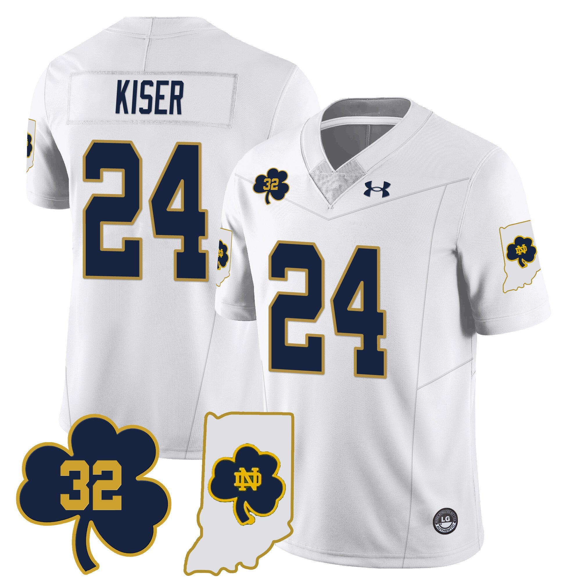 Men?s Notre Dame Fighting Irish Football Stitched Jersey ? Indiana Map