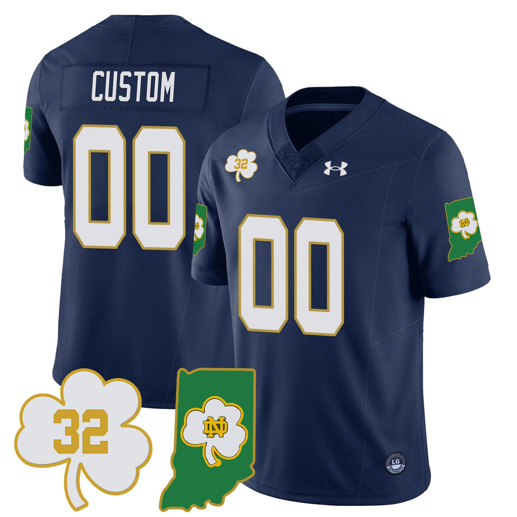 Custom Notre Dame Football TaxSlayer Gator Bowl Jersey - Johnny Lujack Patch