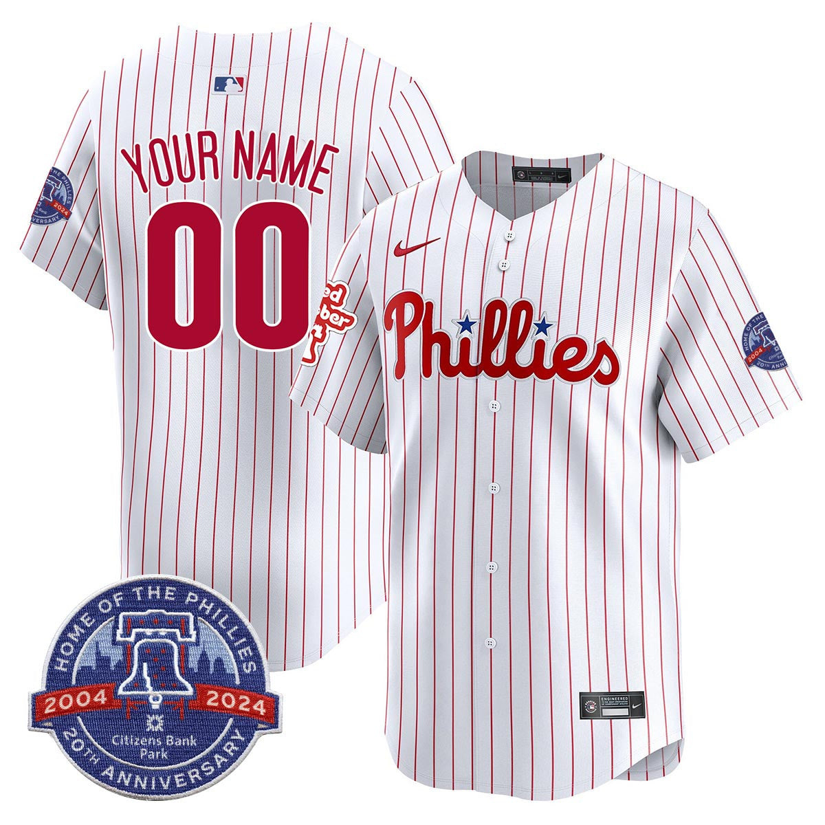 Phillies Citizen Bank Park's 20Th Anniversary Custom Jersey - All Stitched