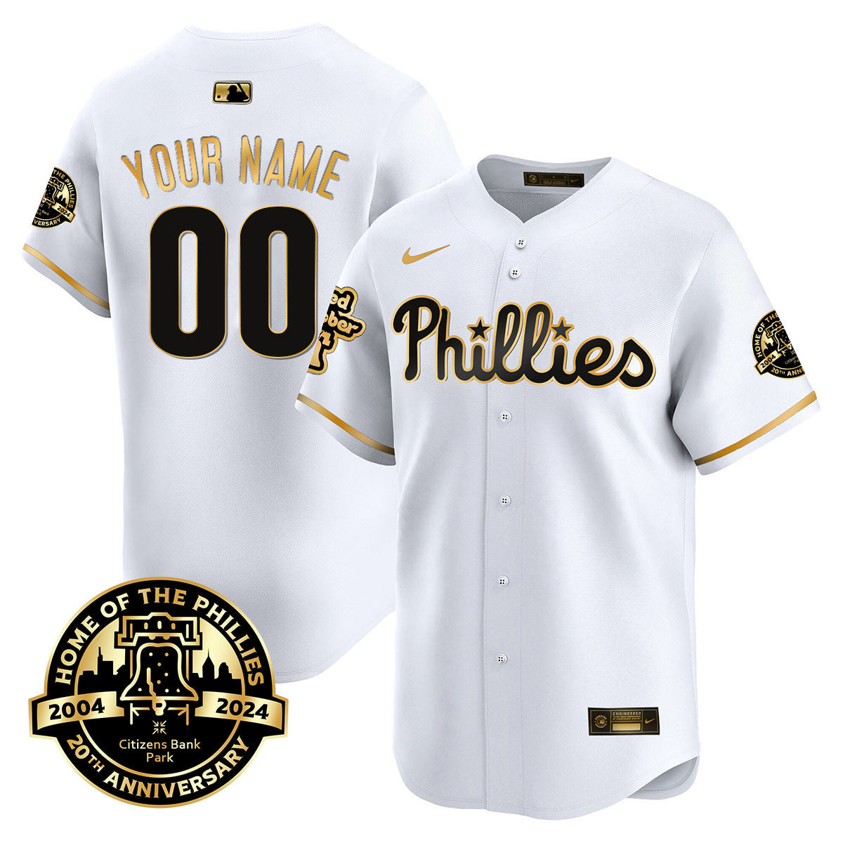 Phillies Citizen Bank Park's 20Th Anniversary Custom Jersey - All Stitched