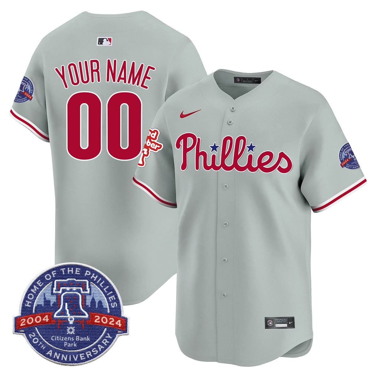 Phillies Citizen Bank Park's 20Th Anniversary Custom Jersey - All Stitched