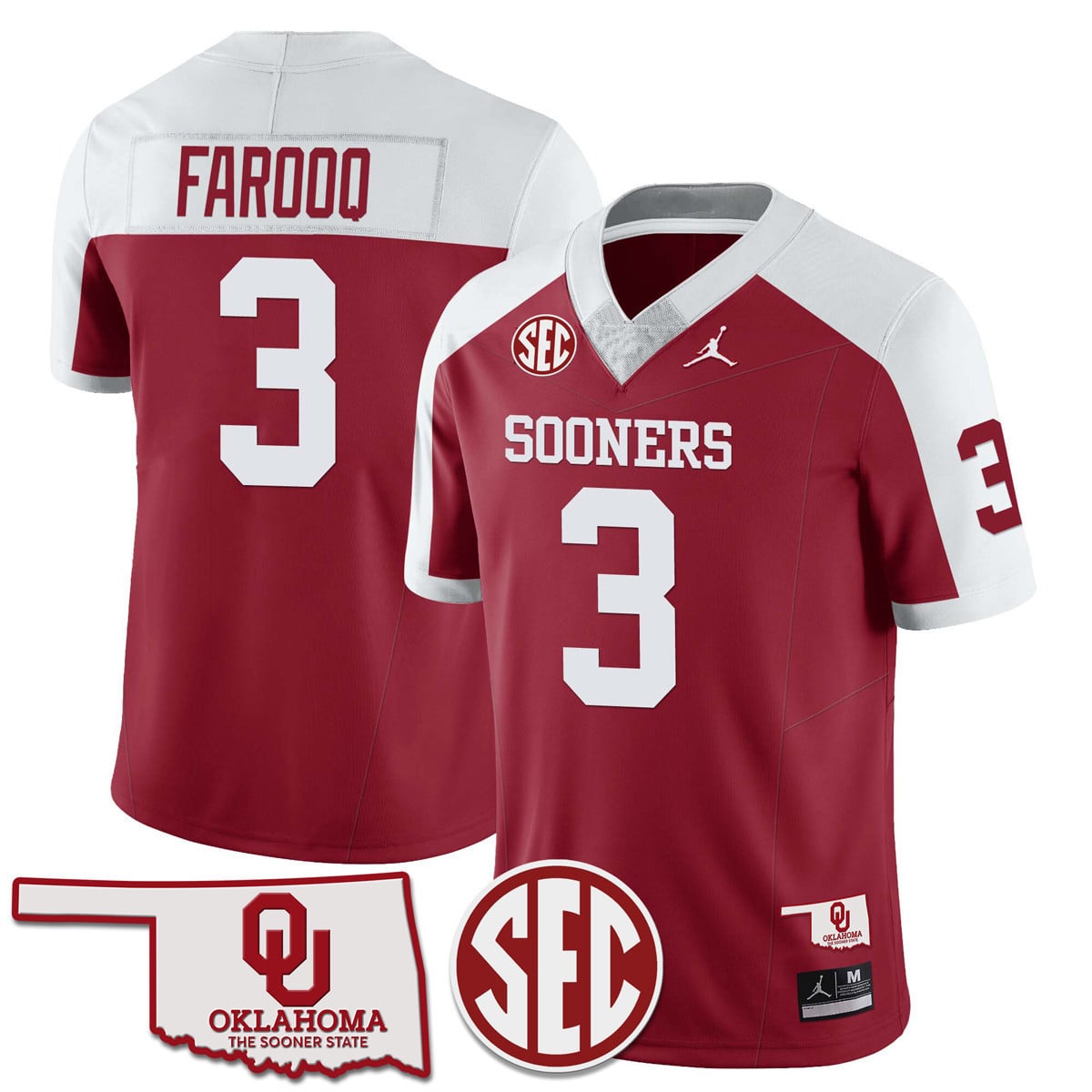 Youth's Oklahoma Sooners 2024 Limited Jersey - SEC Patch - All Stitched