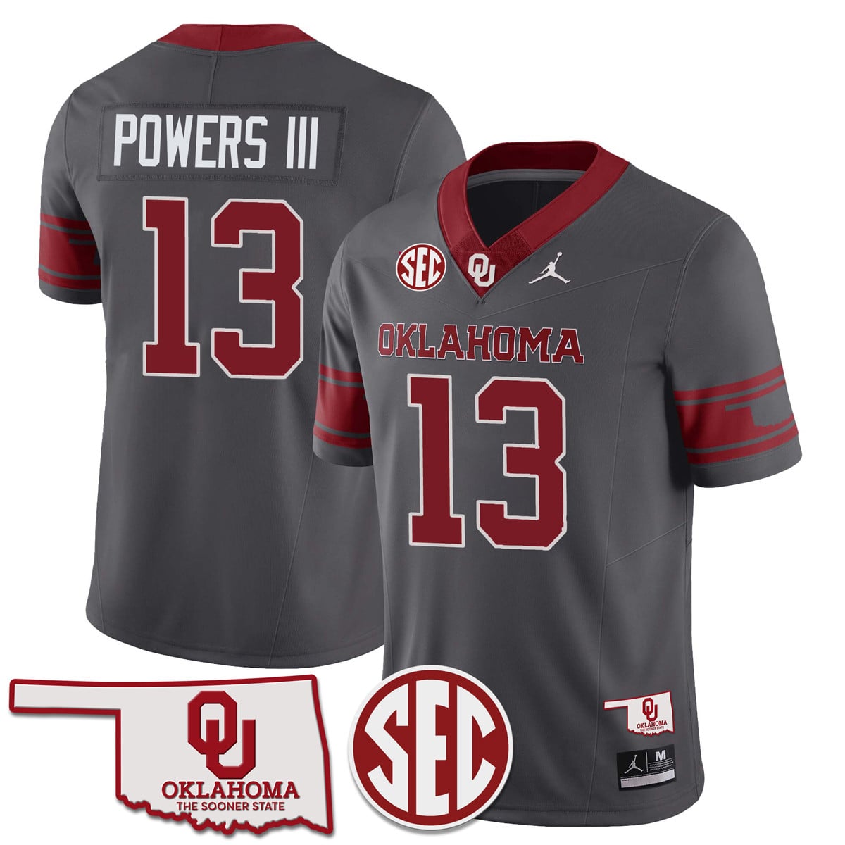 Youth's Oklahoma Sooners 2024 Limited Jersey - SEC Patch - All Stitched