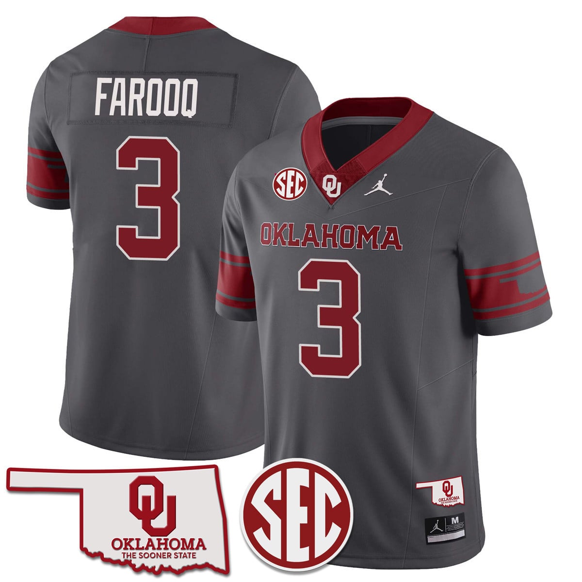 Youth's Oklahoma Sooners 2024 Limited Jersey - SEC Patch - All Stitched