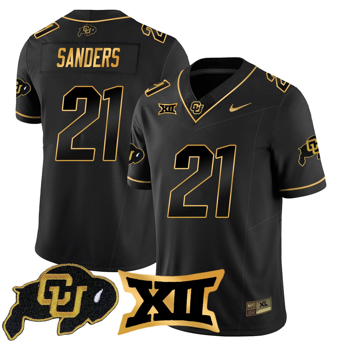 Men's Colorado Buffaloes 2024 Vapor Limited Gold Jersey - All Stitched