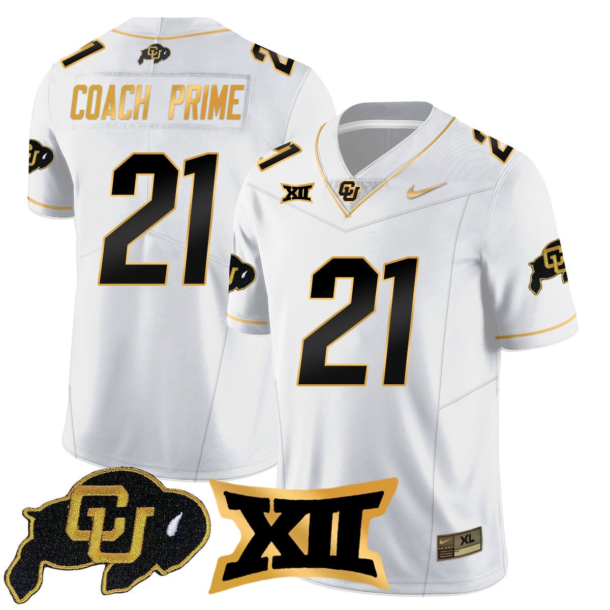 Men's Colorado Buffaloes 2024 Vapor Limited Gold Jersey - All Stitched
