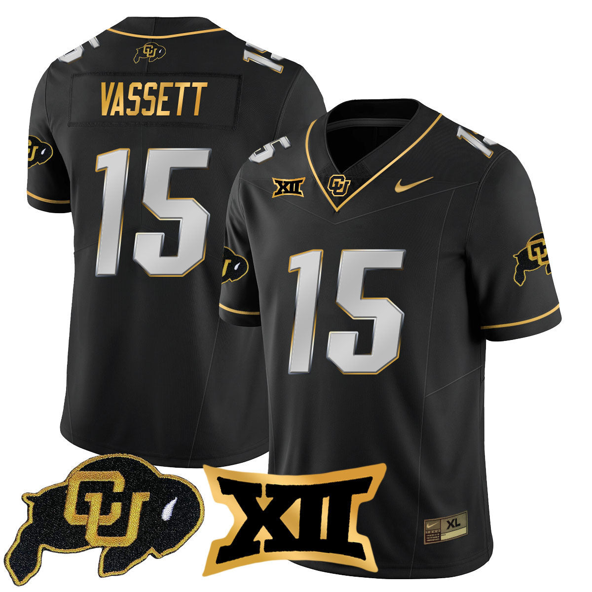 Men's Colorado Buffaloes 2024 Vapor Limited Gold Jersey - All Stitched
