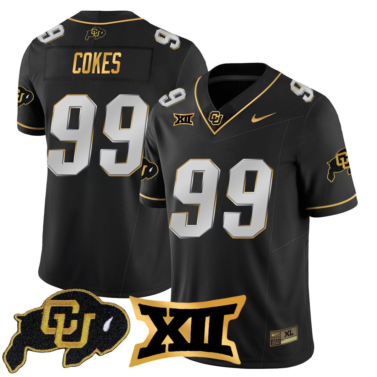 Men's Colorado Buffaloes 2024 Vapor Limited Gold Jersey - All Stitched