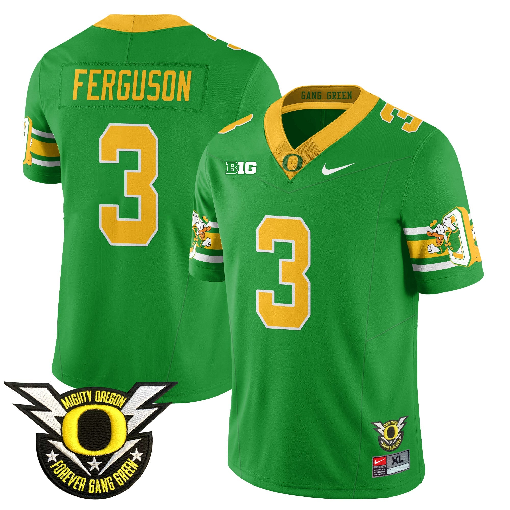 Men's Oregon Football Forever Gang Green 2024 Jersey N1 - All Stitched
