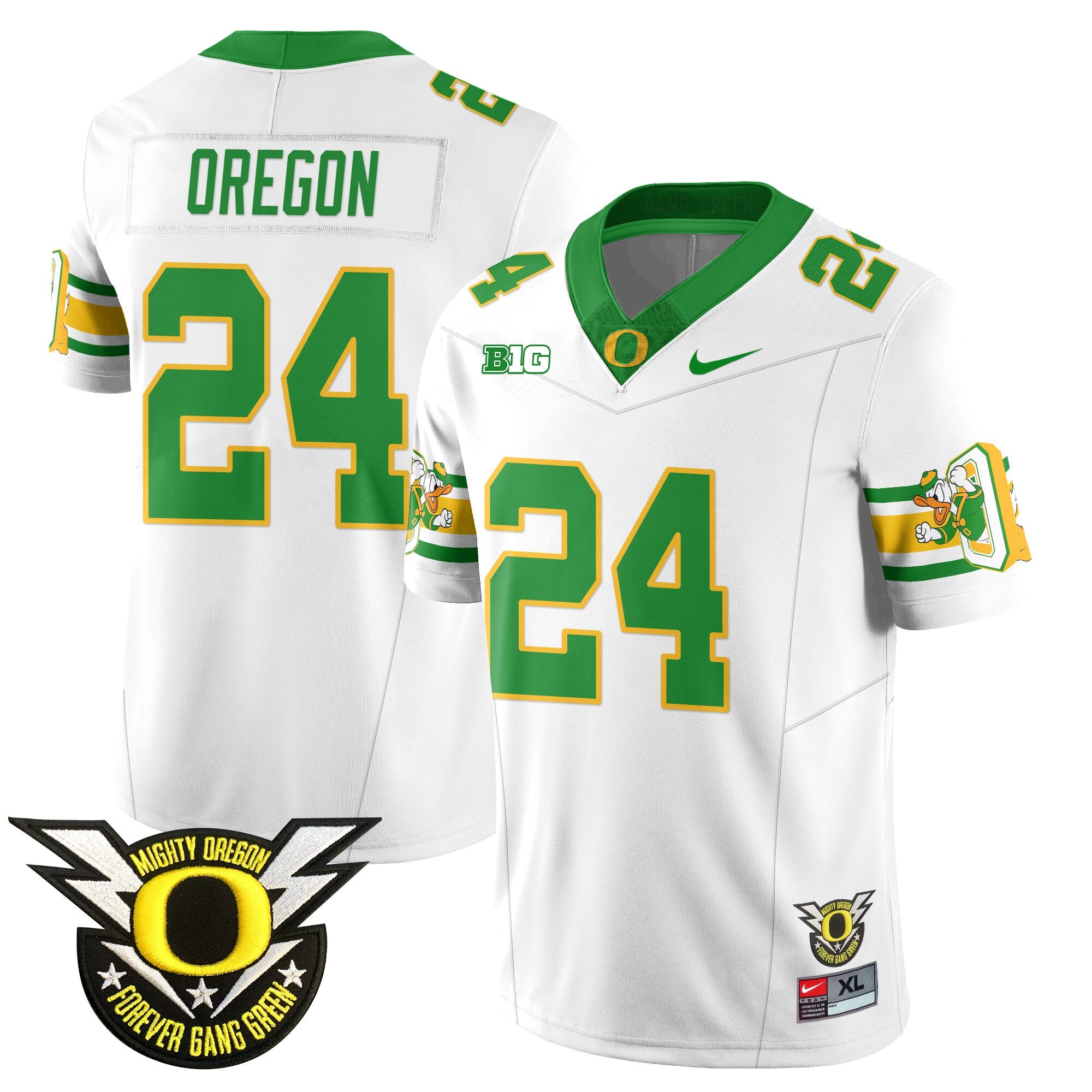 Men's Oregon Football Forever Gang Green 2024 Jersey N1 - All Stitched