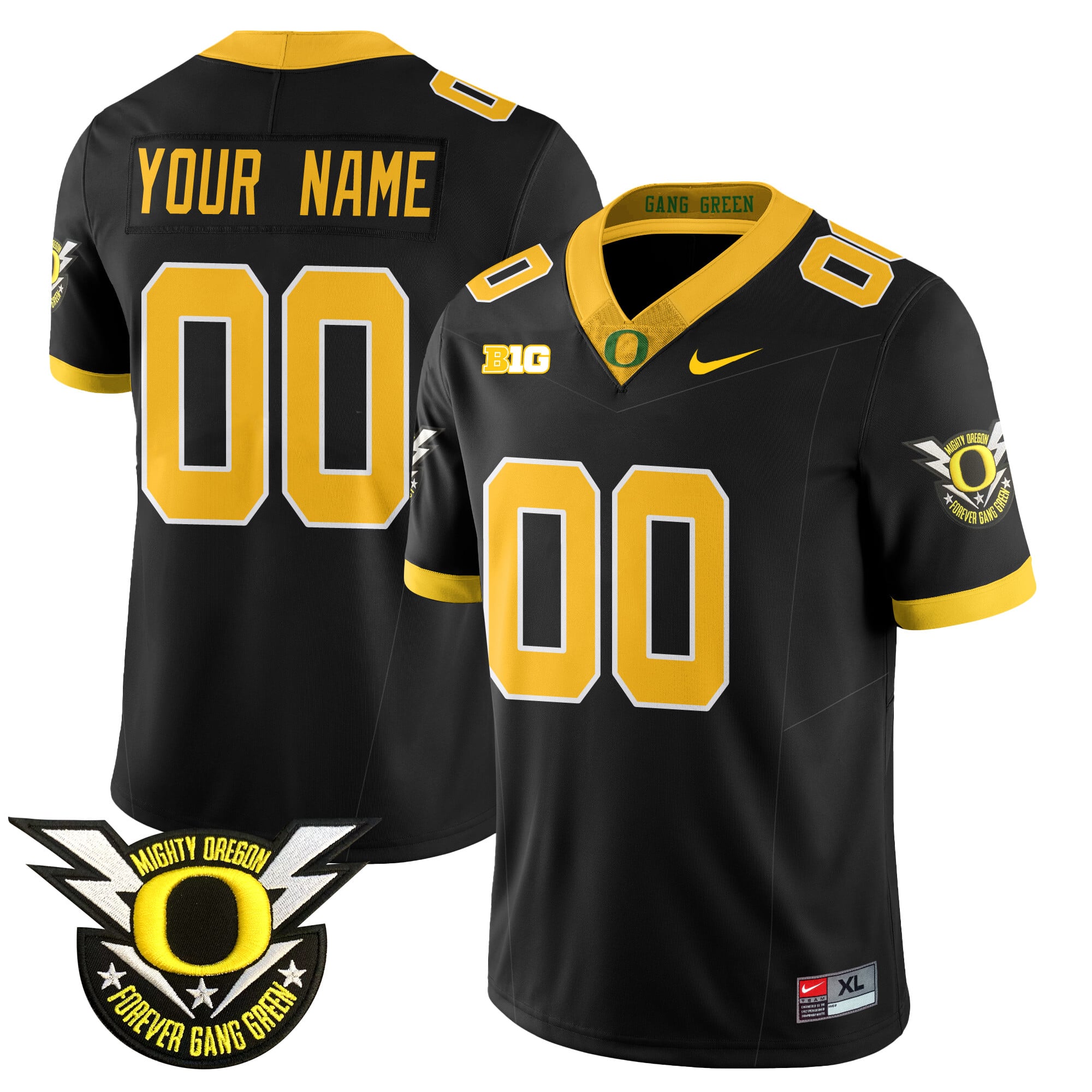 Custom Name/Gender Oregon Football Forever Gang Green 2024 Jersey - All Stitched