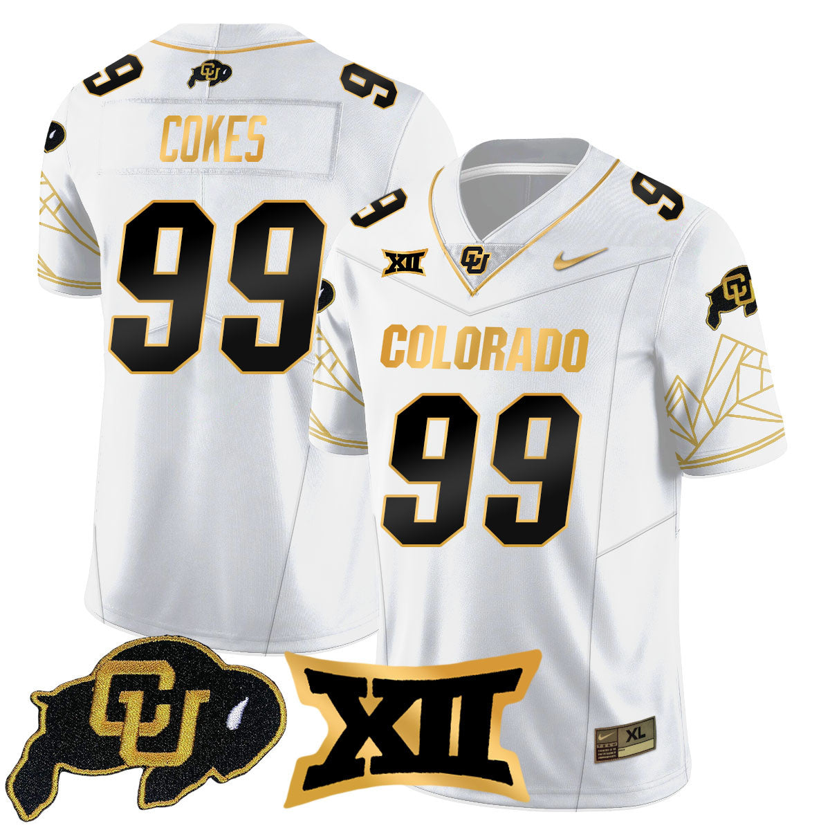 Women's Colorado Buffaloes 2024 Vapor Limited Gold Jersey N3 - All Stitched