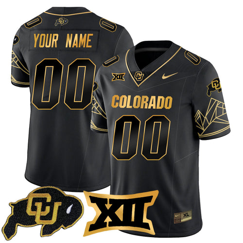 Custom Name/Gender Colorado Buffaloes 2024 Vapor Limited Gold Jersey N3 - All Stitched