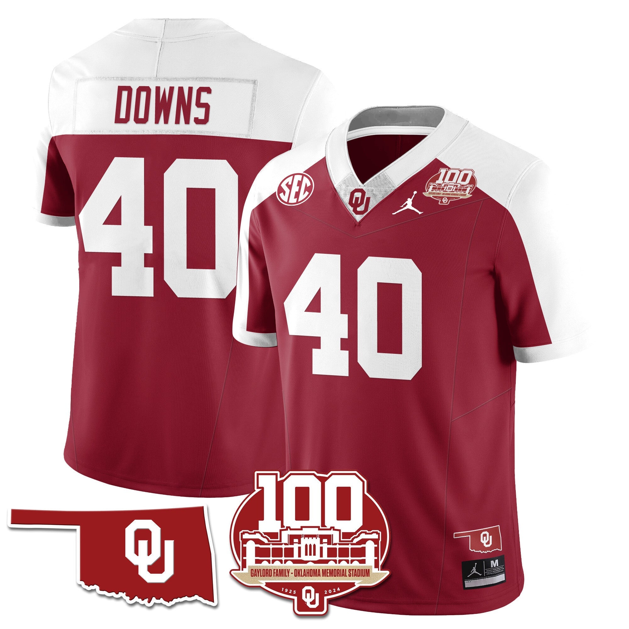 Women's Oklahoma Sooners 1946-56 Throwback Uniforms - 100th Season - All Stitched