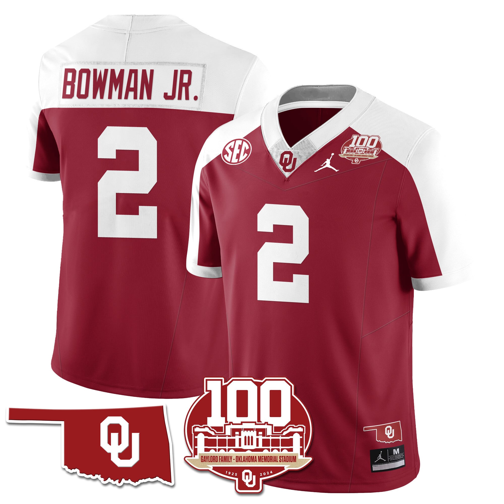 Women's Oklahoma Sooners 1946-56 Throwback Uniforms - 100th Season - All Stitched