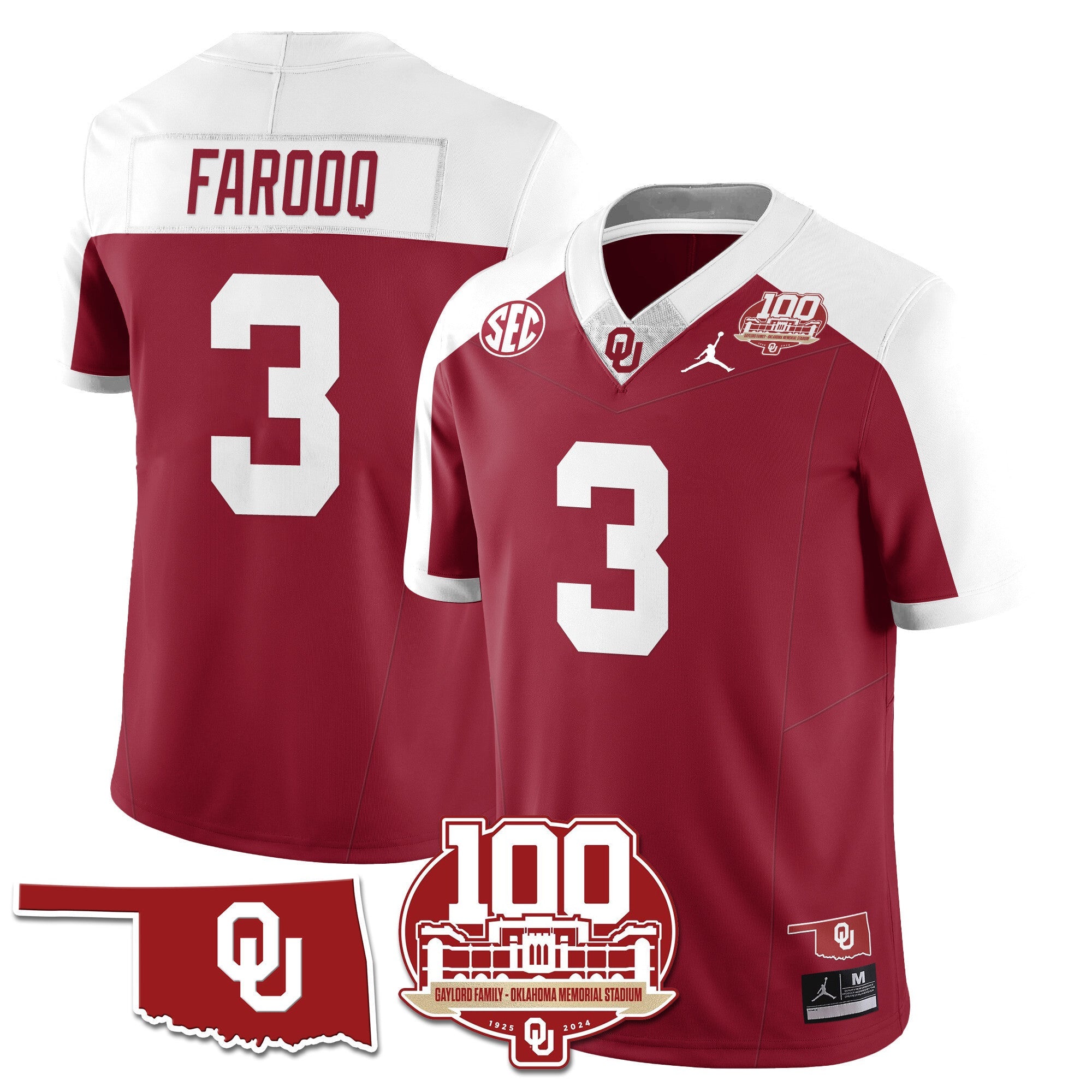 Women's Oklahoma Sooners 1946-56 Throwback Uniforms - 100th Season - All Stitched