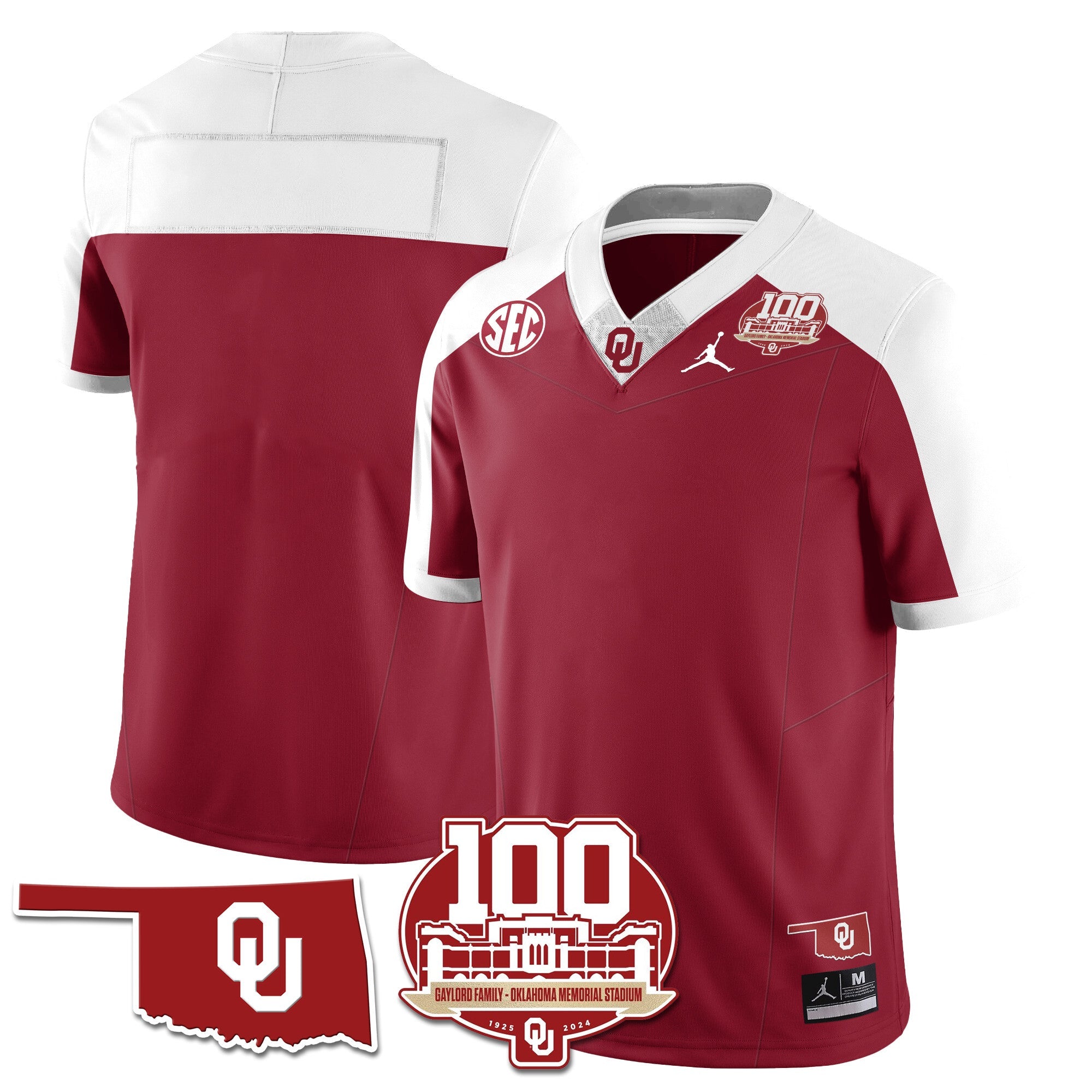 Men's Oklahoma Sooners 1946-56 Throwback Uniforms - 100th Season - All Stitched