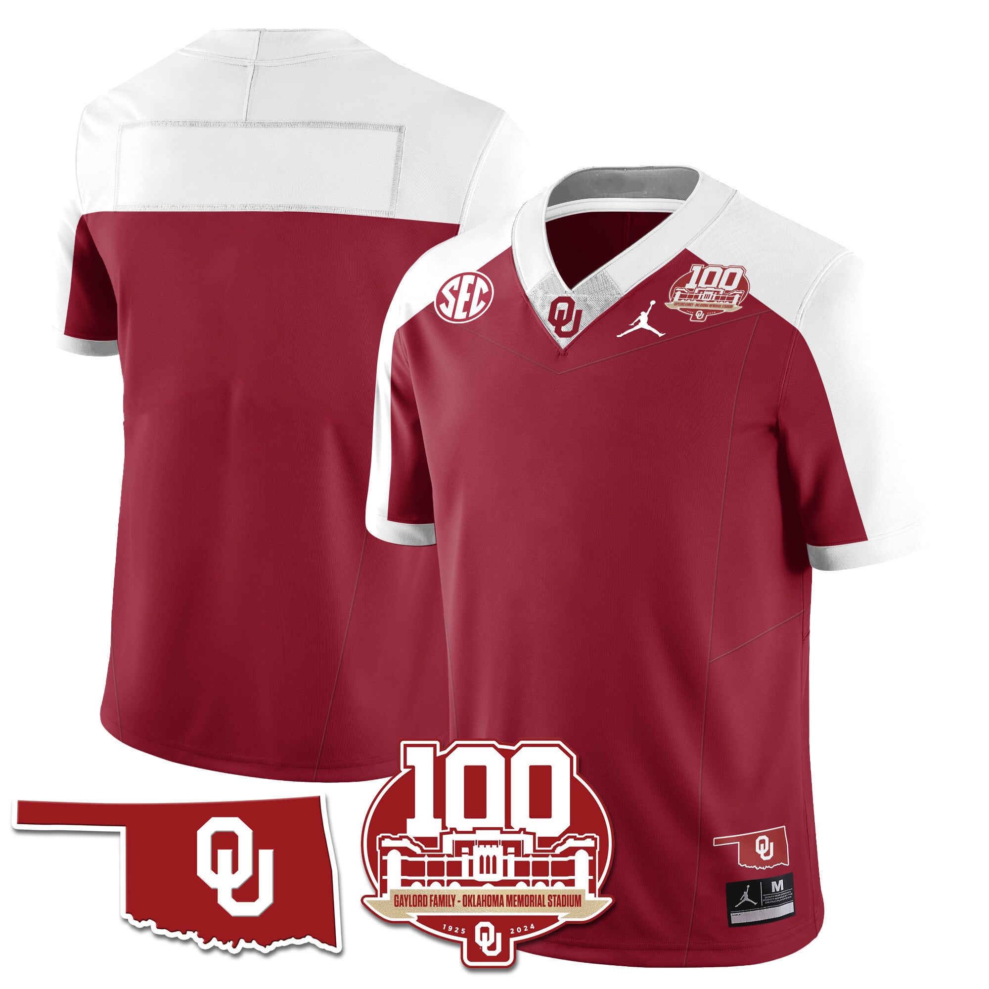 Women's Oklahoma Sooners 1946-56 Throwback Uniforms - 100th Season - All Stitched